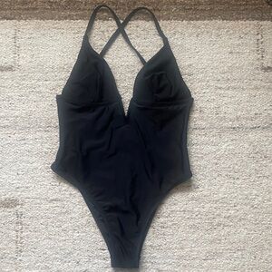 Elegant Black One-Piece Swimsuit